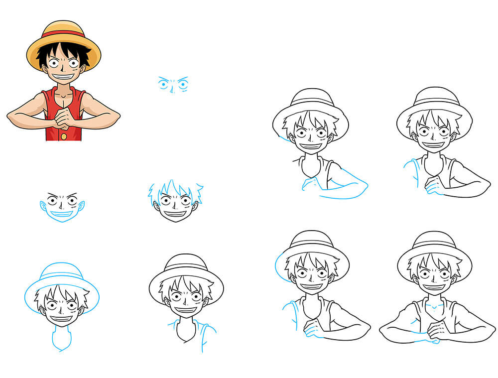 Dibujos de Luffy fuerte