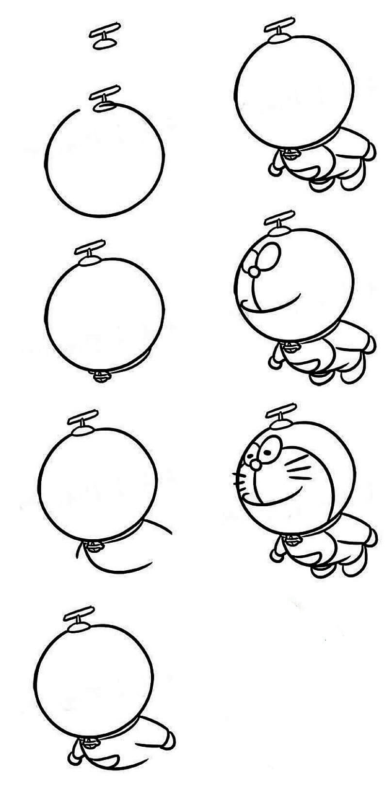 Dibujos de Doraemon esta volando