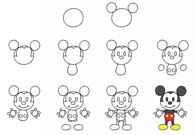 Dibujos de Mickey Mouse de dibujos animados