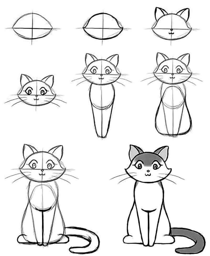 Dibujos de Un boceto de gato