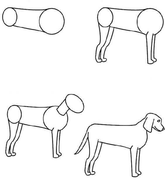 Dibujos de Un boceto de perro fácil