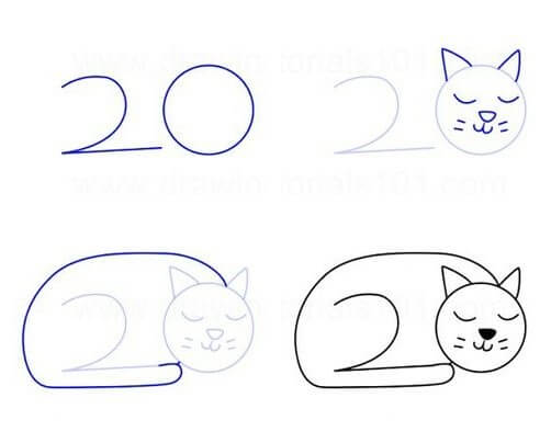 Dibujos de Un gato del número 20