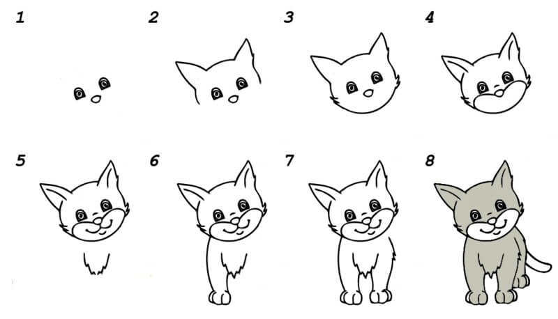 Dibujos de Un gato encantador