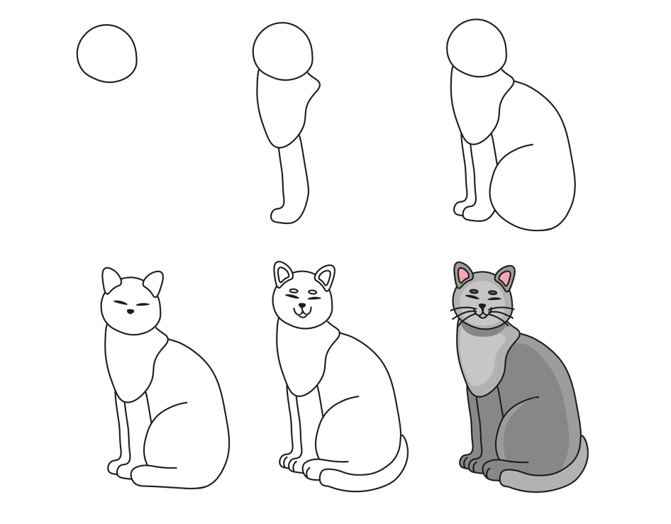 Dibujos de Un gato grande