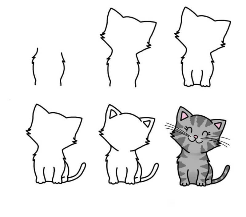 Dibujos de Un lindo gatito