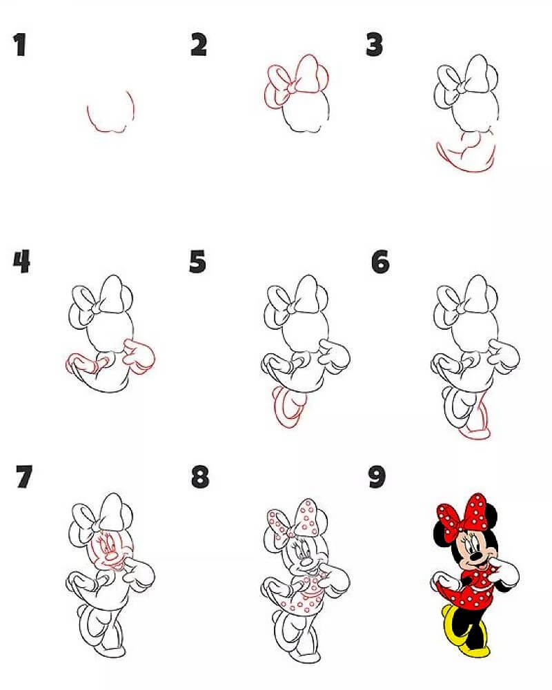 Dibujos de Un lindo Minnie Mouse