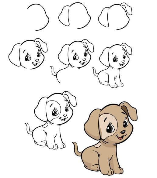 Dibujos de Un lindo perro para niños