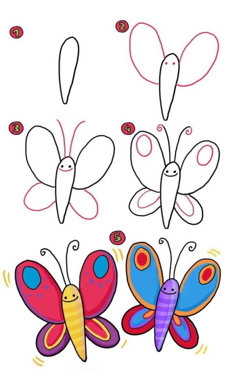 Dibujos de Un par de mariposas