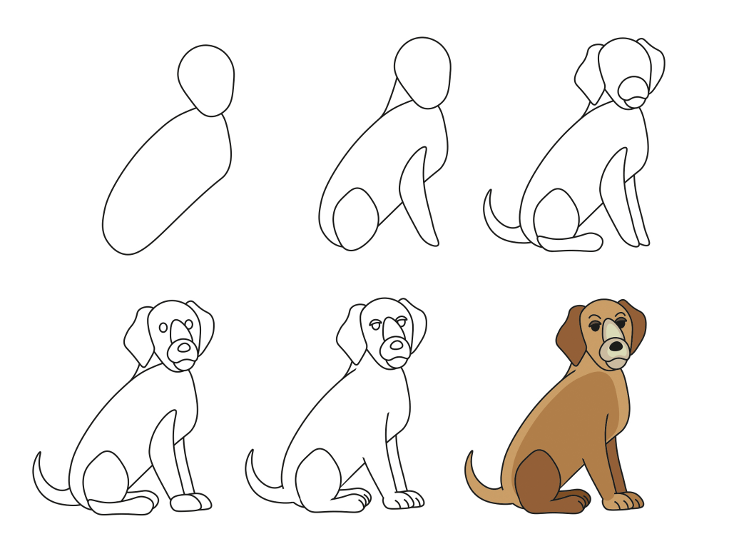 Dibujos de Un perro con orejas grandes