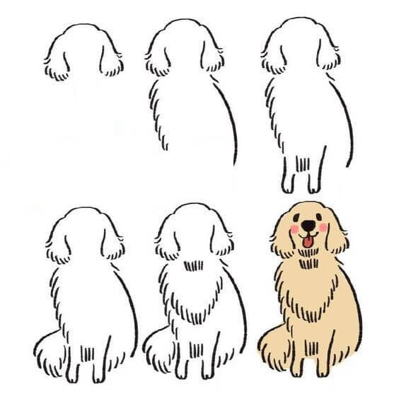 Dibujos de Un perro feliz