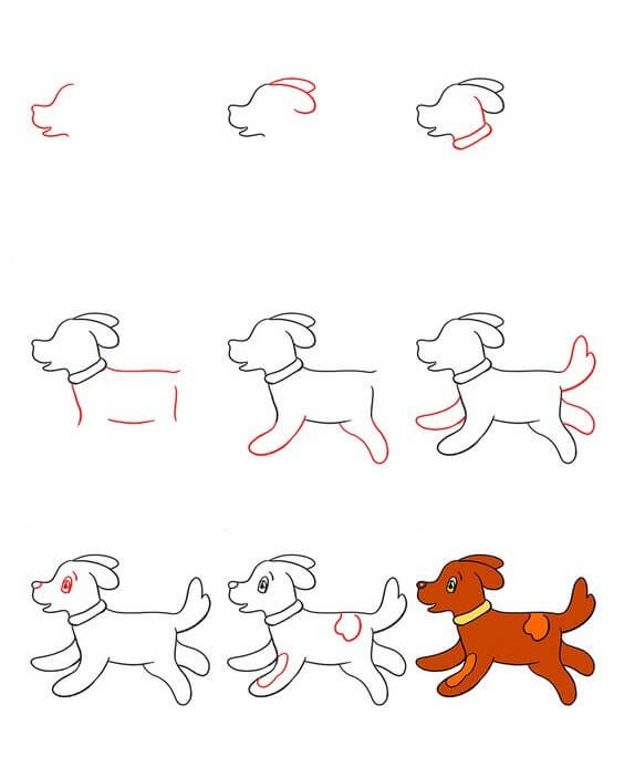 Dibujos de Un perro naranja