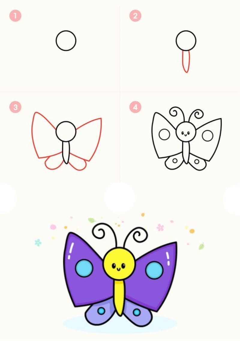 Dibujos de Una mariposa simple y linda