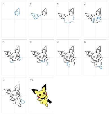 Dibujos de Bonito Pikachu