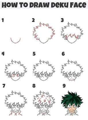 Dibujos de Cabeza Deku