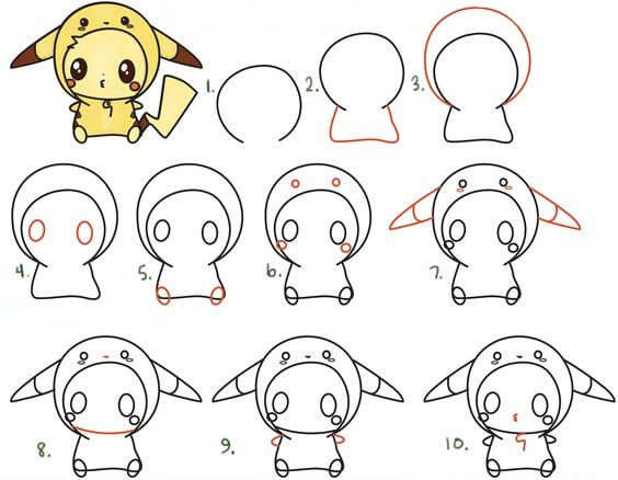 Dibujos de Disfraz de Pikachu