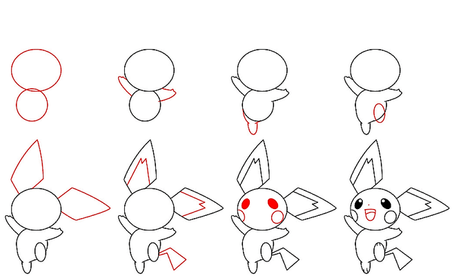 Dibujos de Lindo Pikachu