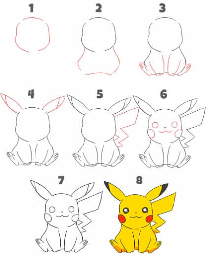 Dibujos de Pikachu esta sonriendo