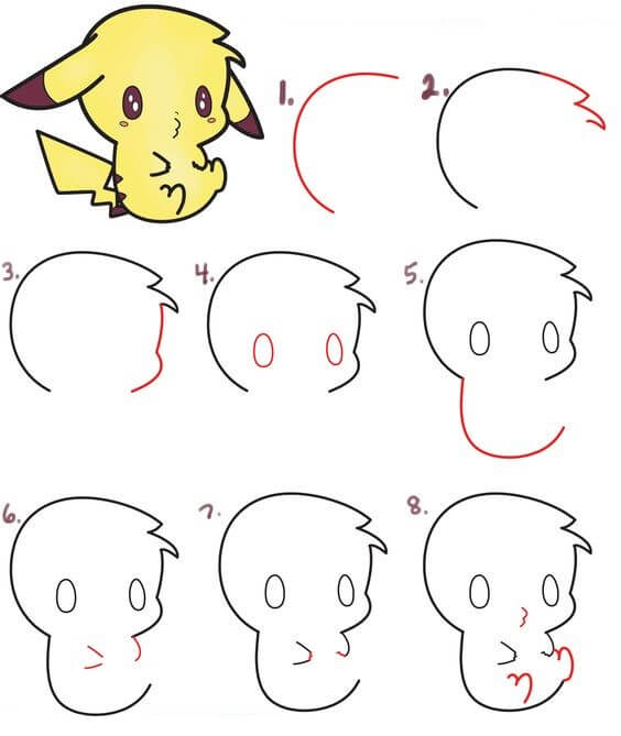 Dibujos de Pikachu esta triste