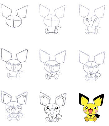 Dibujos de Pikachu fácil