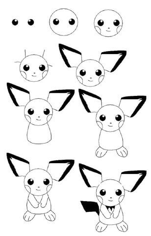 Dibujos de Pikachu sencillo