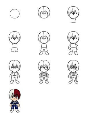 Dibujos de Shoto Todoroki Chibi