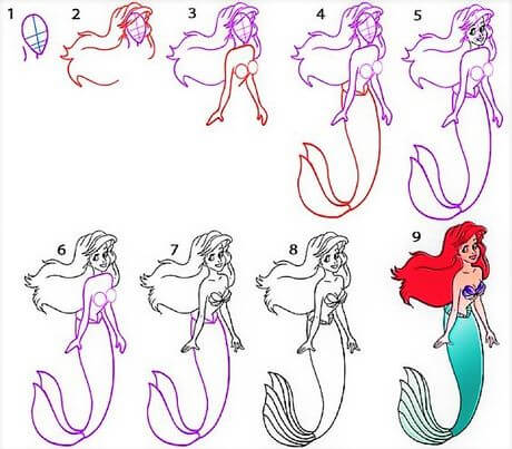 Dibujos de Sirena Ariel