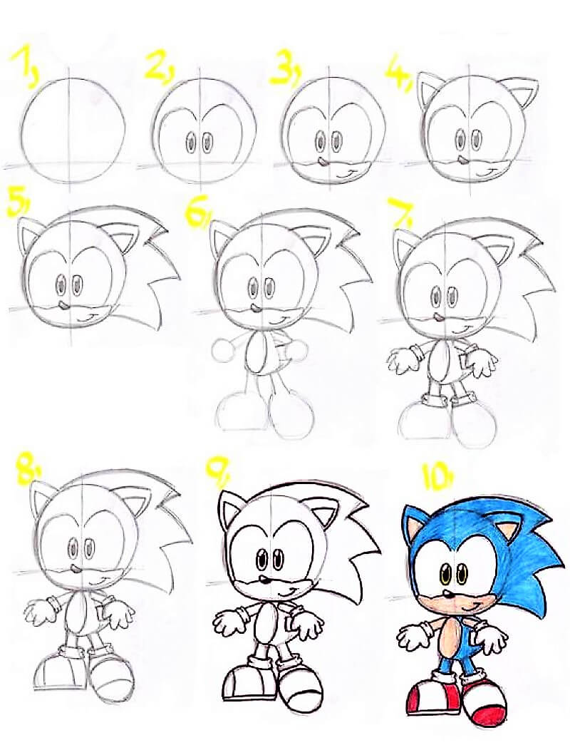 Dibujos de Sonic con boceto