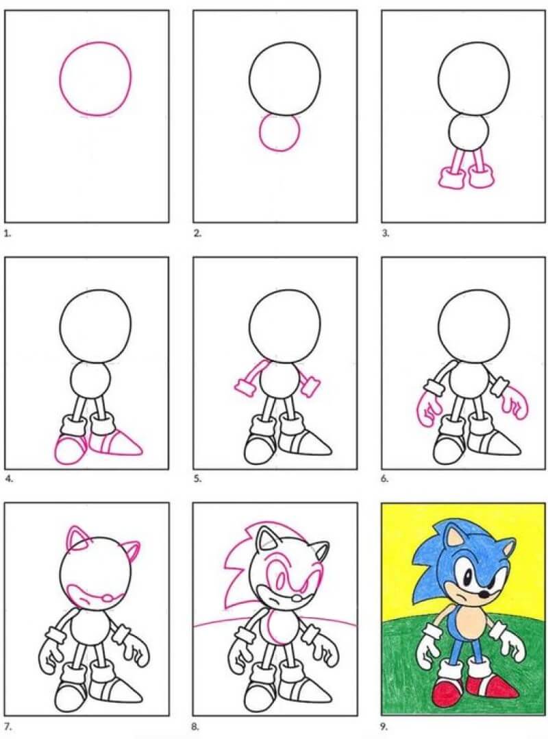 Dibujos de Sonic Facil