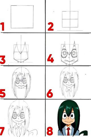 Dibujos de Tsuyu Asui en My Hero Academia