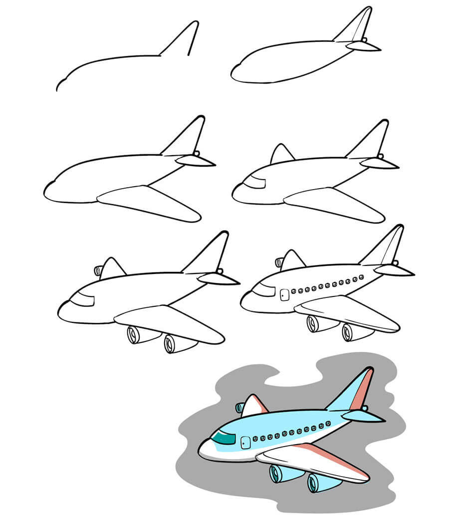 Dibujos de Un avión fácil