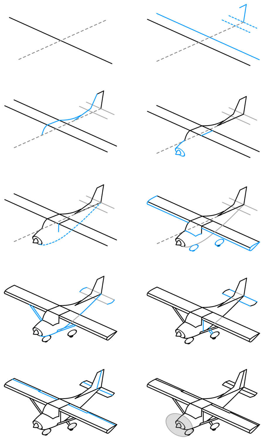 Dibujos de Un avión monomotor