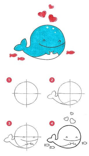 Dibujos de Un boceto de ballena