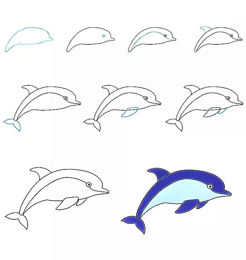 Dibujos de Un delfin bonito