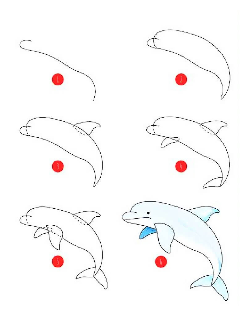 Dibujos de Un delfín para niños