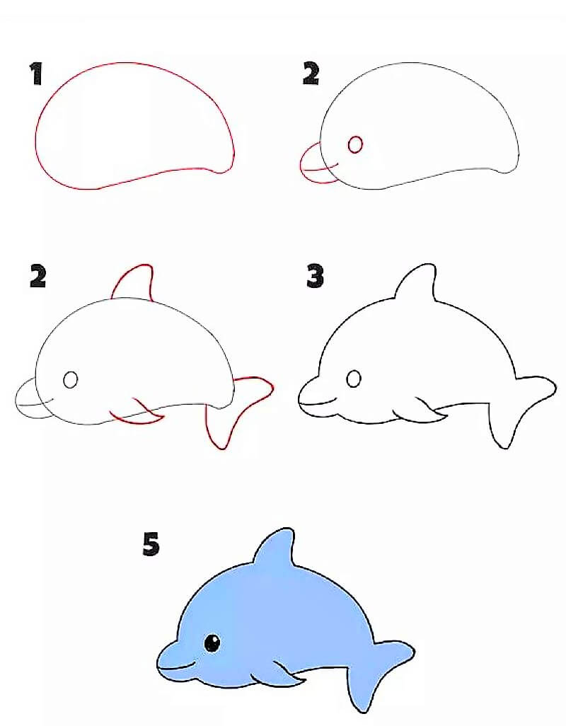 Dibujos de Un delfin sencillo