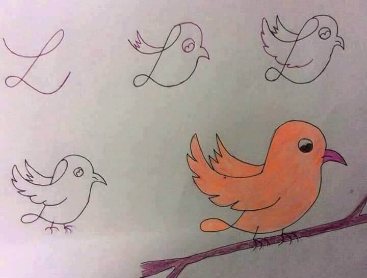 Dibujos de Un pájaro fácil