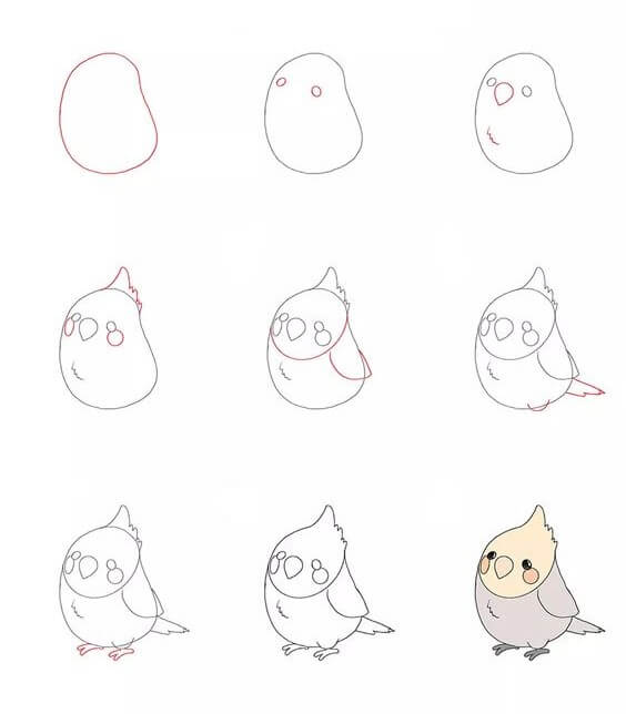 Dibujos de Un pájaro kawaii - Idea 28