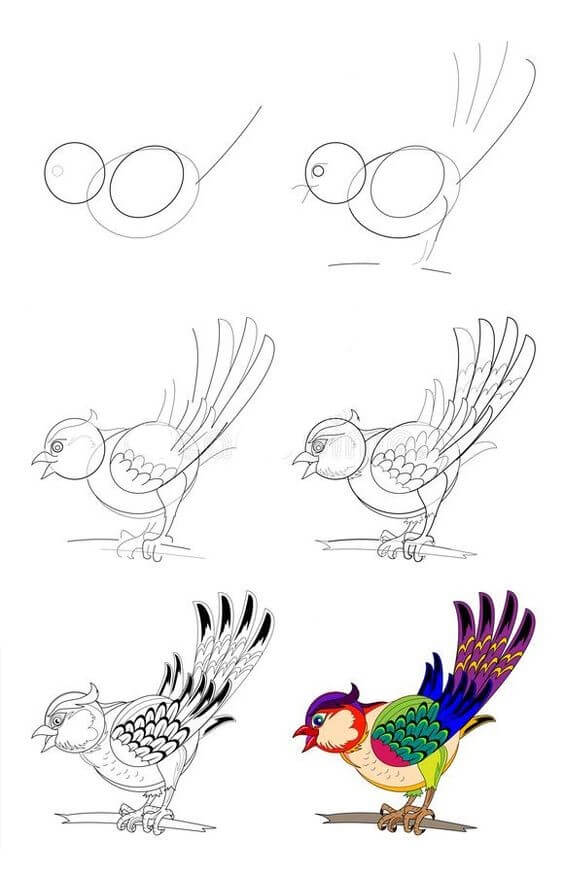 Dibujos de Un pájaro loco