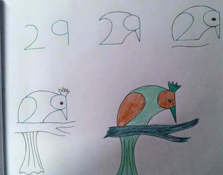 Dibujos de Un pájaro sencillo