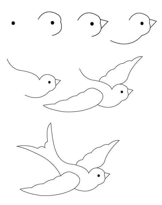 Dibujos de Un pájaro volando - Idea 46