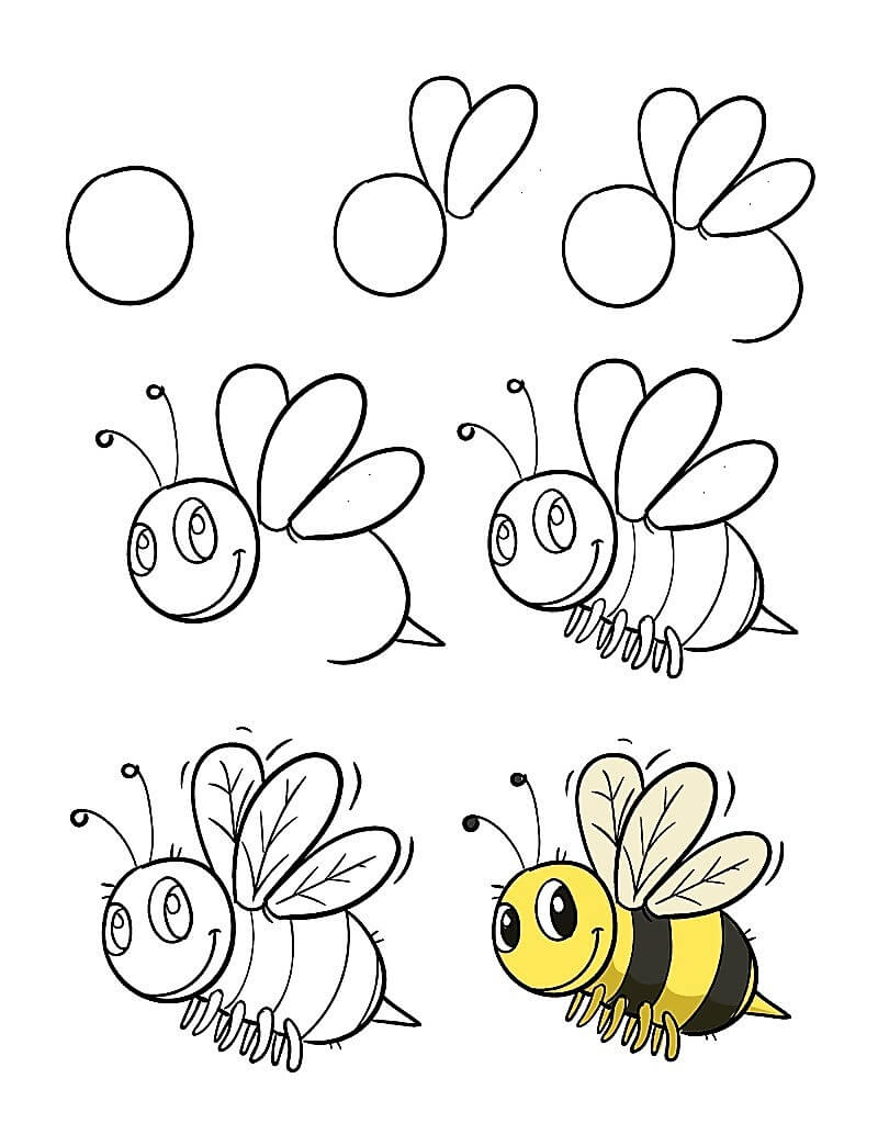 Dibujos de Una abeja fácil