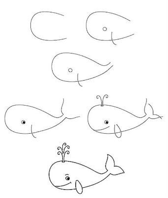 Dibujos de Una Ballena Fácil - Idea 19