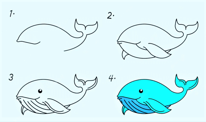 Dibujos de Una ballena realista