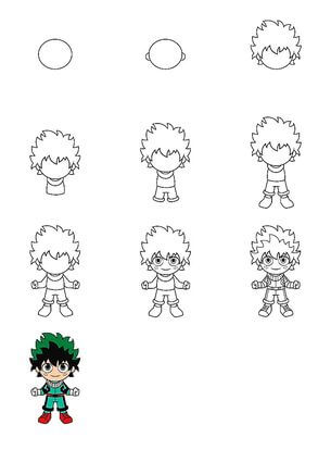 Dibujos de Midoriya Chibi