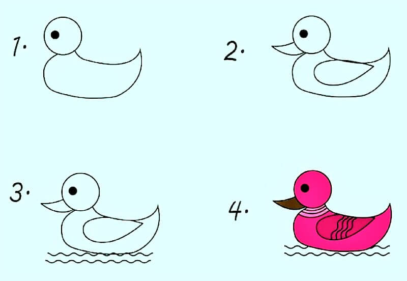 Dibujos de Pato muy simple y fácil