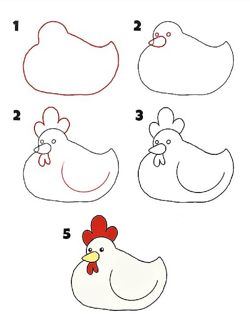 Dibujos de Un pollo gordo