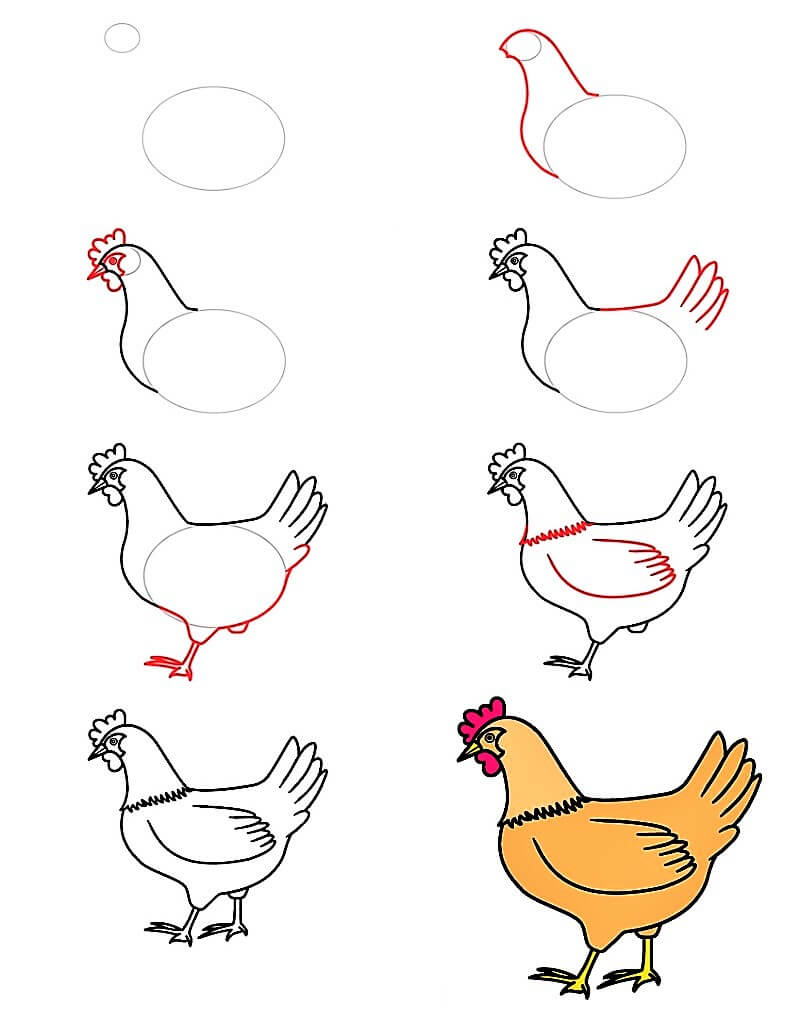 Dibujos de Un pollo – Idea 15