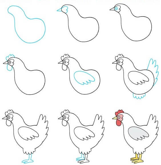 Dibujos de Un pollo – Idea 30