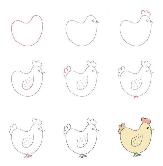 Dibujos de Un pollo - Idea 36