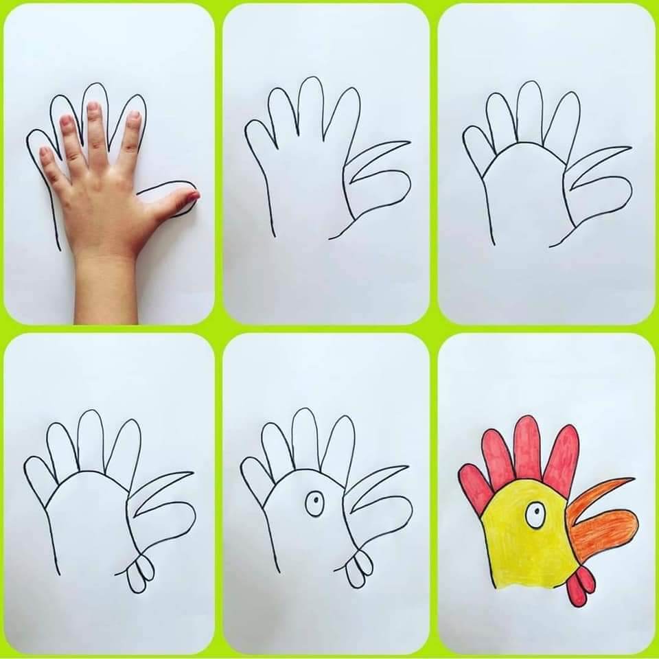 Dibujos de Una cabeza de gallina simple